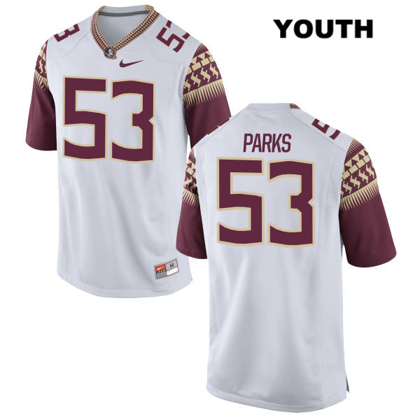 Youth NCAA Nike Florida State Seminoles #53 Jalen Parks College White Stitched Authentic Football Jersey MPC5769QI